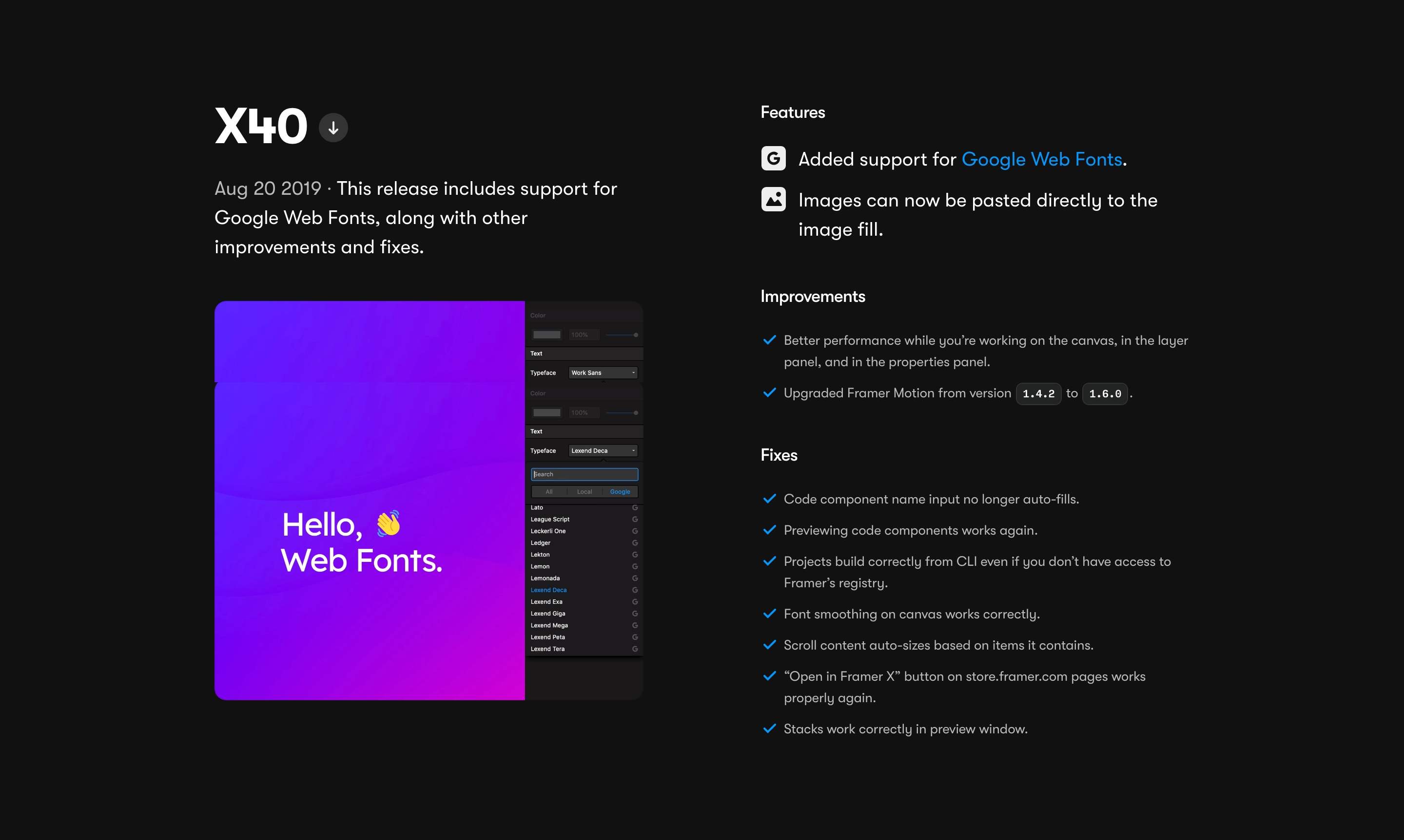 App Changelog with Features & Improvements Lists UI/UX Patterns